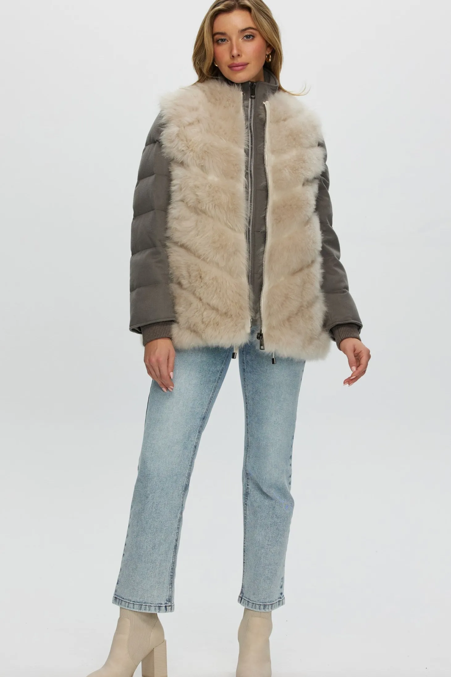 Loro Piana Cashmere Quilted Down Jacket With Detachable Select Cashmere Goat Vest (2 Pcs)