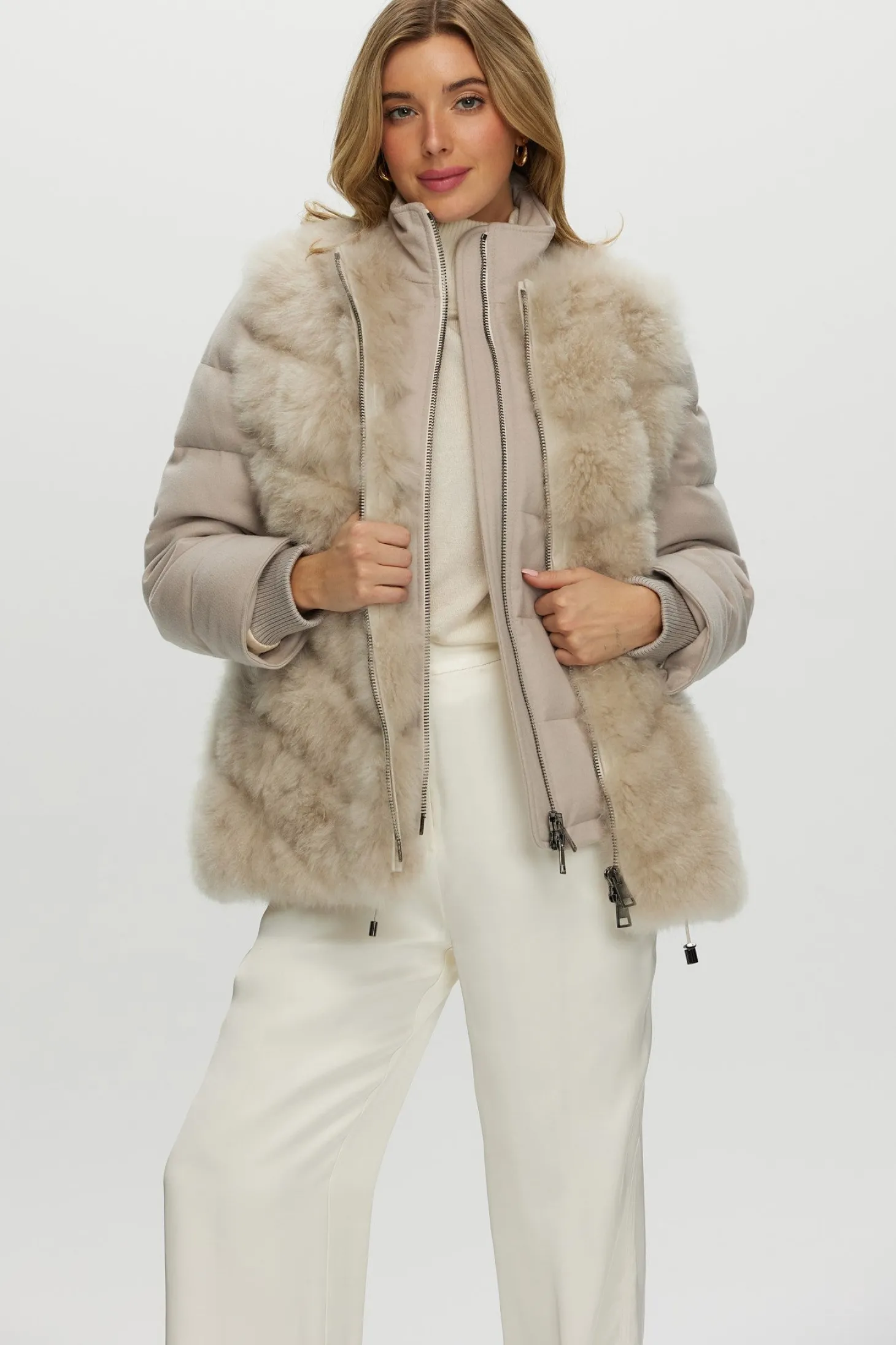 Loro Piana Cashmere Quilted Down Jacket With Detachable Select Cashmere Goat Vest (2 Pcs)