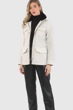 Loro Piana Storm System Lined Jacket With Detachable Select Shearling Lamb Collar, Concealed Hood