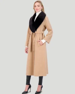Loro Piana Wool Short Coat With Select Shearling Lamb Collar