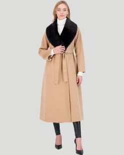 Loro Piana Wool Short Coat With Select Shearling Lamb Collar