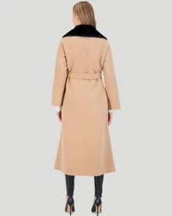 Loro Piana Wool Short Coat With Select Shearling Lamb Collar