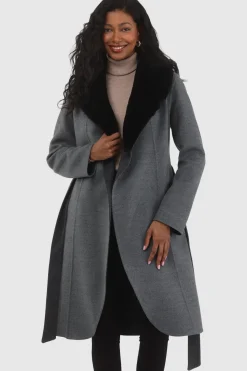 Loro Piana Wool Stroller With Detachable Select Shearling Lamb Collar