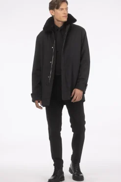 Men's Coat With Detachable Select Shearling Lamb Lining And Collar