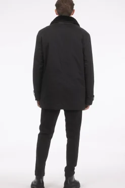 Men's Coat With Detachable Select Shearling Lamb Lining And Collar