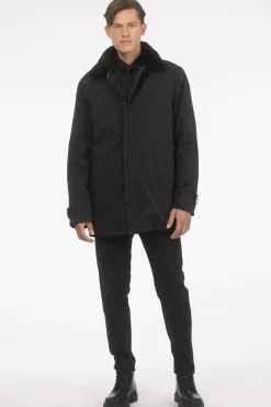 Men's Coat With Detachable Select Shearling Lamb Lining And Collar