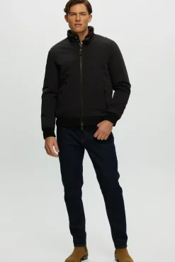 Men's Fabric Jacket With Shearling Lamb