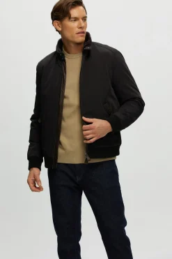 Men's Fabric Jacket With Shearling Lamb