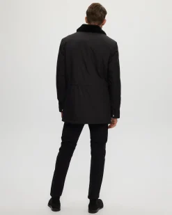 Men's Fabric Jacket With Select Shearling Lamb Lining