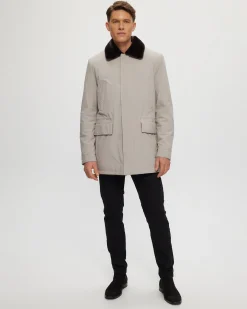 Men's Fabric Jacket With Select Shearling Lamb Lining