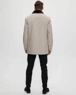 Men's Fabric Jacket With Select Shearling Lamb Lining