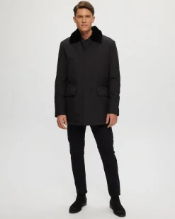 Men's Fabric Jacket With Select Shearling Lamb Lining