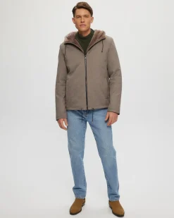 Men's Fabric Parka With Select Shearling Lamb Lining