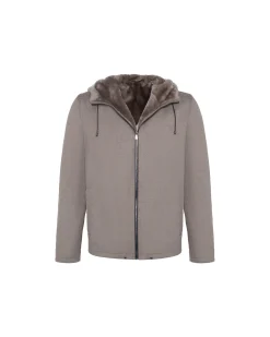 Men's Fabric Parka With Select Shearling Lamb Lining