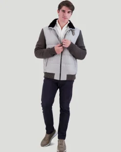 Men's Loro Piana Cashmere & Wool Jacket With Shearling Lamb Collar