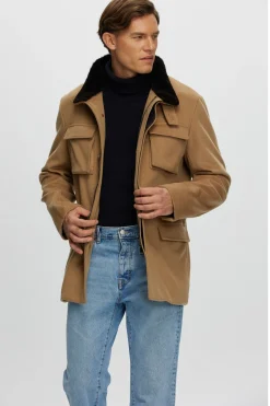 Men's Loro Piana Cashmere Jacket With Detachable Select Shearling Lamb Collar