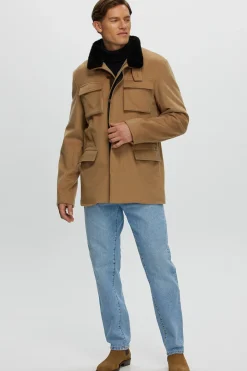 Men's Loro Piana Cashmere Jacket With Detachable Select Shearling Lamb Collar