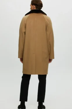 Men's Loro Piana Cashmere Short Coat With Detachable Select Shearling Lamb Collar