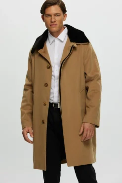 Men's Loro Piana Cashmere Short Coat With Detachable Select Shearling Lamb Collar