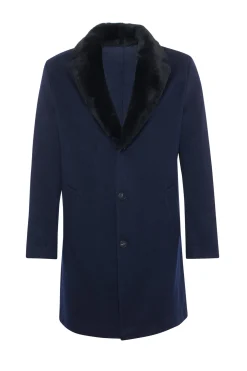 Men's Loro Piana Cashmere Short Coat With Detachable Select Shearling Lamb Collar