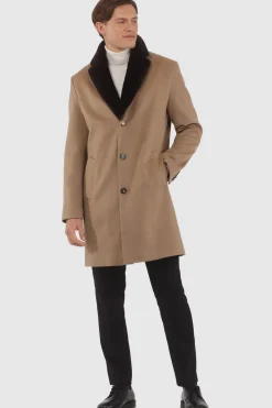 Men's Loro Piana Cashmere Short Coat With Detachable Select Shearling Lamb Collar