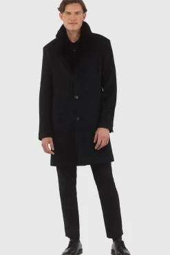 Men's Loro Piana Cashmere Short Coat With Detachable Select Shearling Lamb Collar