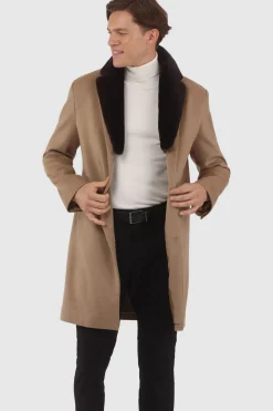 Men's Loro Piana Cashmere Short Coat With Detachable Select Shearling Lamb Collar