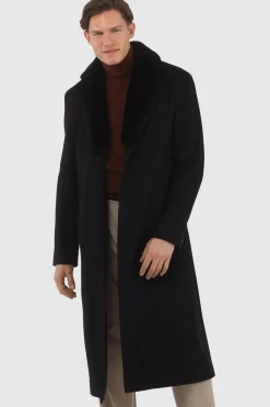 Men's Loro Piana Cashmere Coat With Detachable Select Shearling Lamb Collar