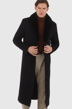 Men's Loro Piana Cashmere Coat With Detachable Select Shearling Lamb Collar