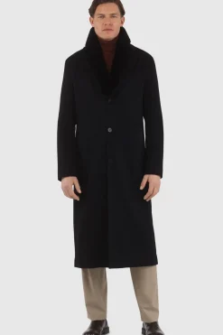 Men's Loro Piana Cashmere Coat With Detachable Select Shearling Lamb Collar