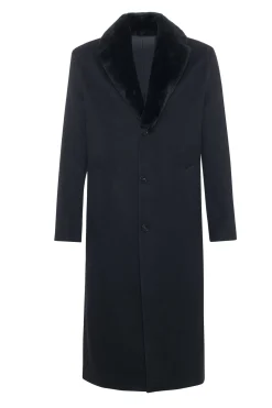 Men's Loro Piana Cashmere Coat With Detachable Select Shearling Lamb Collar