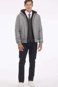 Men's Loro Piana Cashmere & Wool Jacket With Select Shearling Lamb Lining