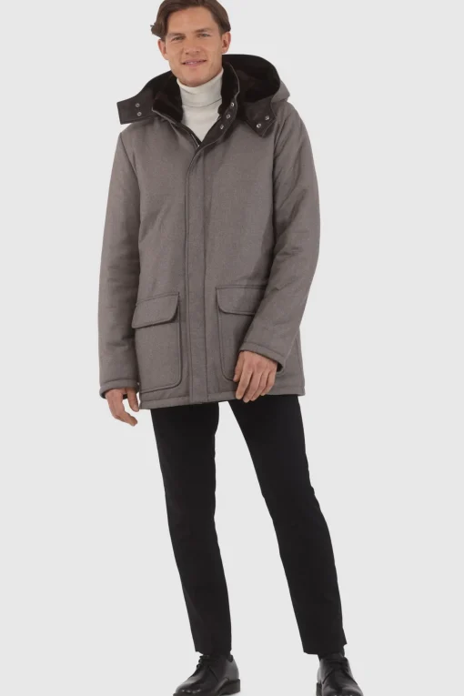 Men's Loro Piana Cashmere & Wool Parka With Select Shearling Lamb Lining