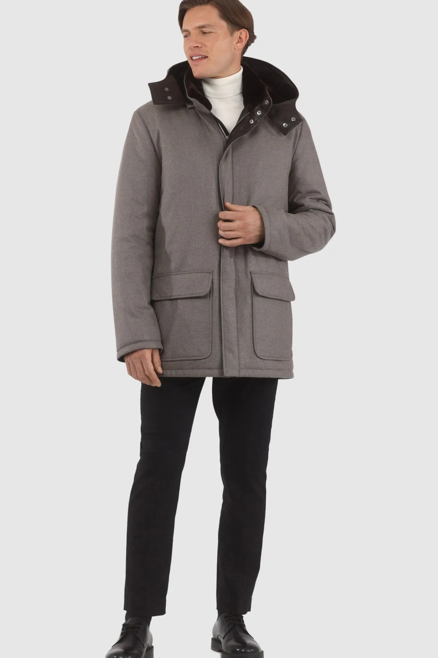 Men's Loro Piana Cashmere & Wool Parka With Select Shearling Lamb Lining