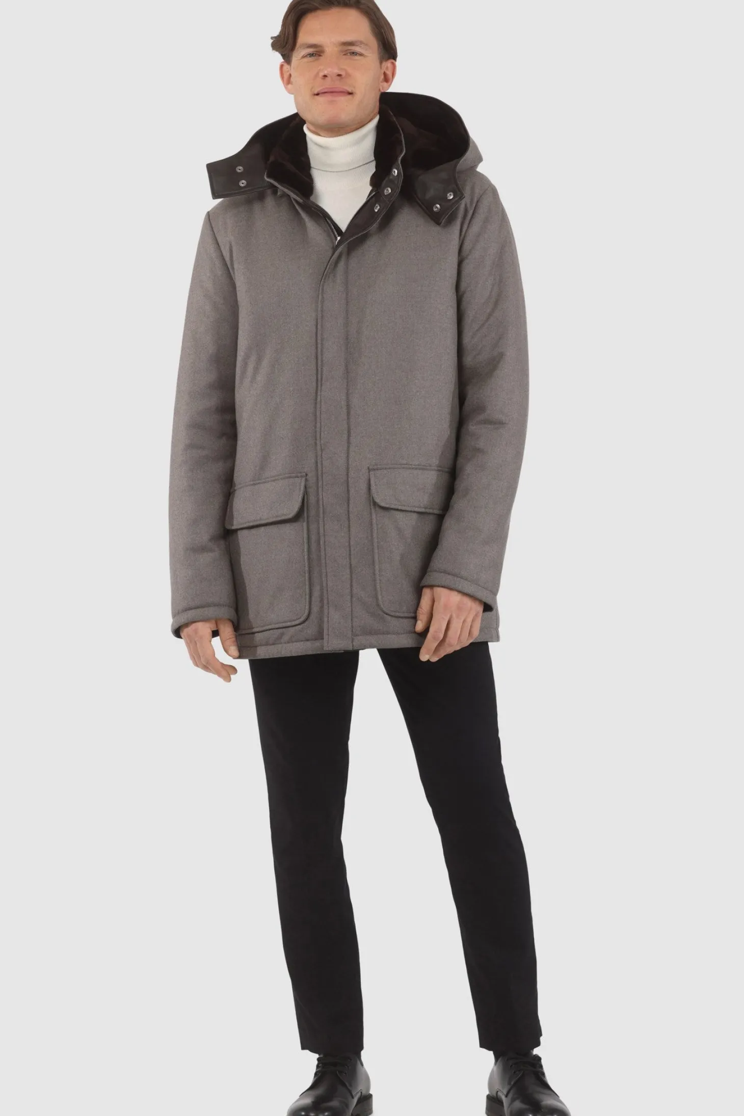 Men's Loro Piana Cashmere & Wool Parka With Select Shearling Lamb Lining