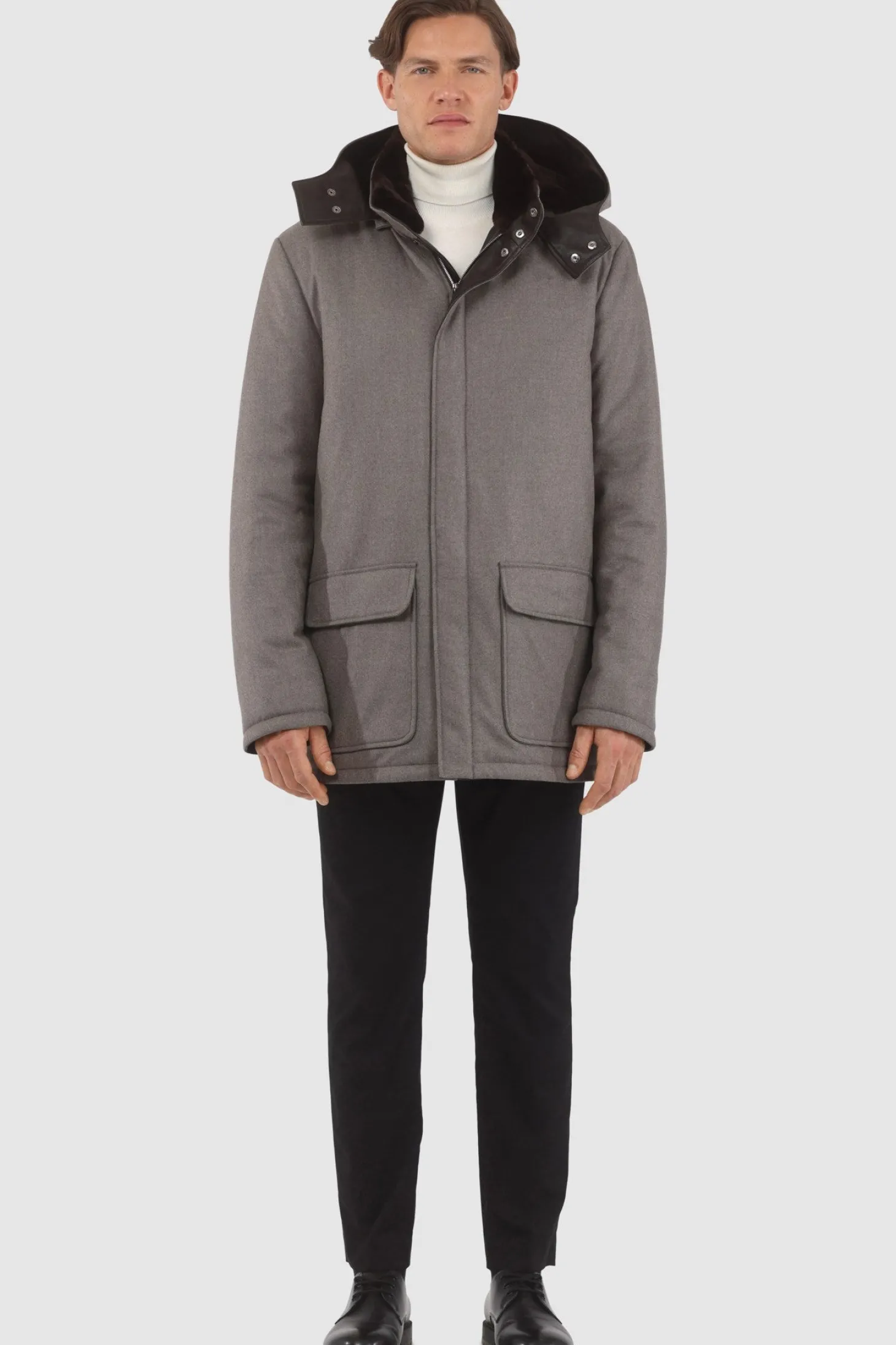 Men's Loro Piana Cashmere & Wool Parka With Select Shearling Lamb Lining