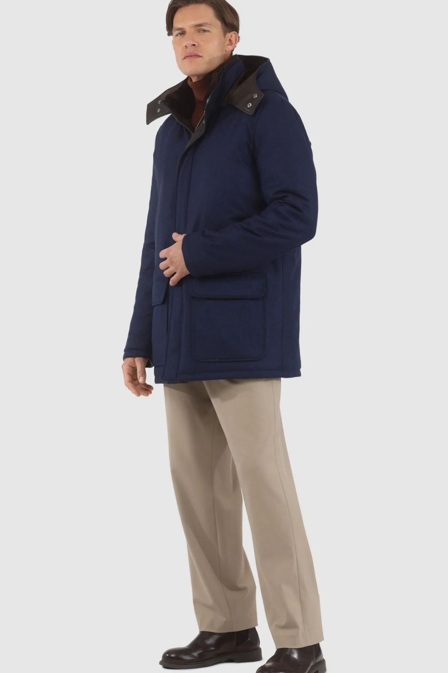 Men's Loro Piana Cashmere & Wool Parka With Select Shearling Lamb Lining