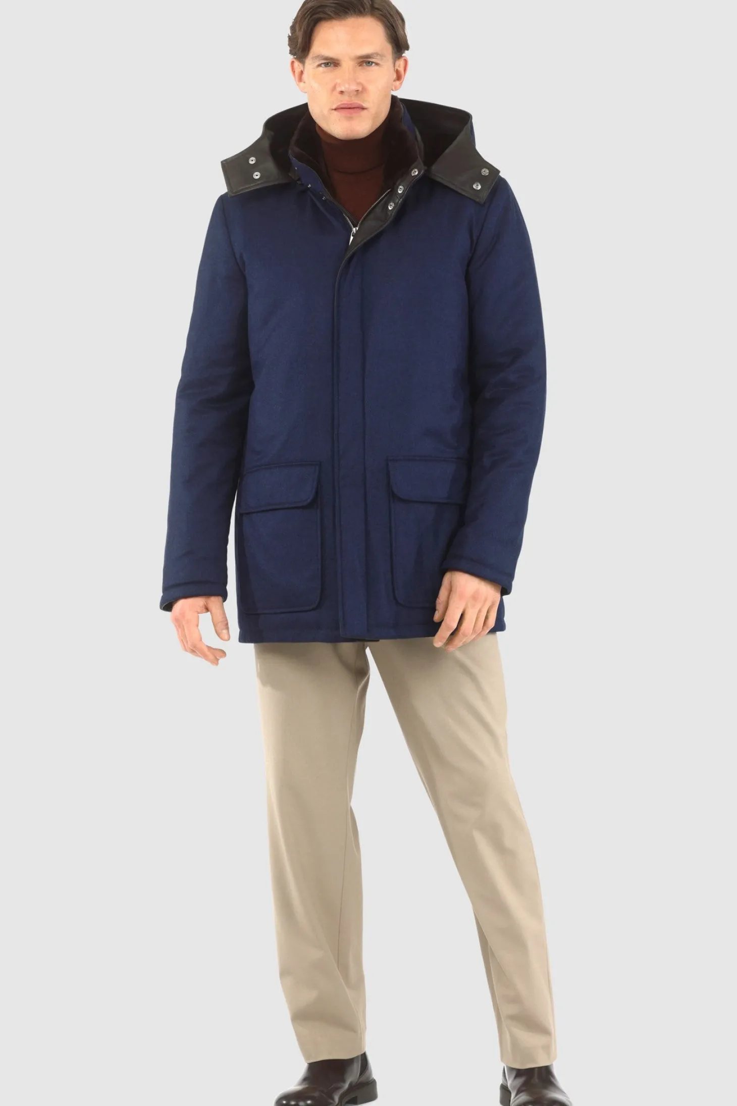 Men's Loro Piana Cashmere & Wool Parka With Select Shearling Lamb Lining