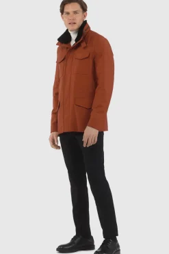 Men's Loro Piana Storm System Lined Jacket W/ Det. Shearling Lamb Collar, Concealed Hood