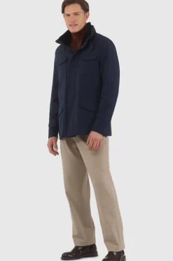 Men's Loro Piana Storm System Lined Jacket W/ Det. Shearling Lamb Collar, Concealed Hood