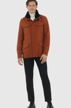 Men's Loro Piana Storm System Lined Jacket W/ Det. Shearling Lamb Collar, Concealed Hood