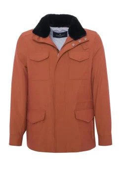 Men's Loro Piana Storm System Lined Jacket W/ Det. Shearling Lamb Collar, Concealed Hood