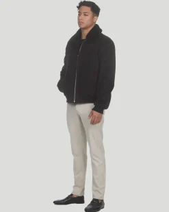 Men's Loro Piana Wool Jacket With Detachable Select Shearling Lamb Collar