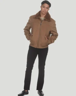 Men's Loro Piana Wool Jacket With Detachable Select Shearling Lamb Collar