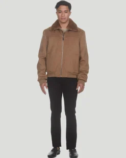 Men's Loro Piana Wool Jacket With Detachable Select Shearling Lamb Collar