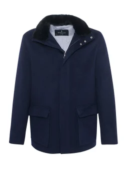 Men's Loro Piana Wool Jacket With Detachable Select Shearling Lamb Collar