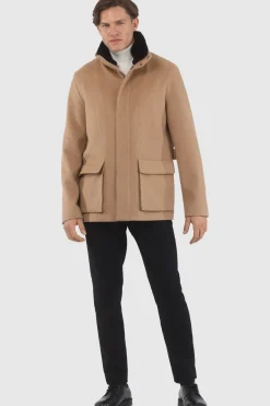 Men's Loro Piana Wool Jacket With Detachable Select Shearling Lamb Collar