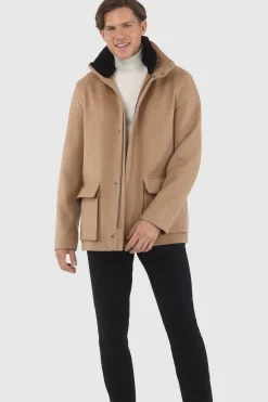 Men's Loro Piana Wool Jacket With Detachable Select Shearling Lamb Collar