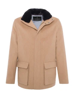 Men's Loro Piana Wool Jacket With Detachable Select Shearling Lamb Collar