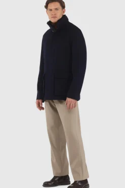 Men's Loro Piana Wool Jacket With Detachable Select Shearling Lamb Collar